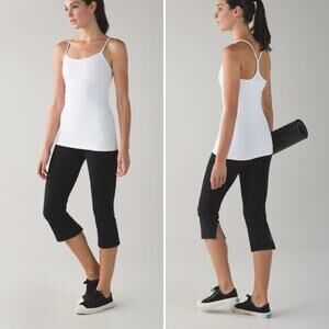 Lululemon Gather & Crow Crop II Black slits Full-On Luon